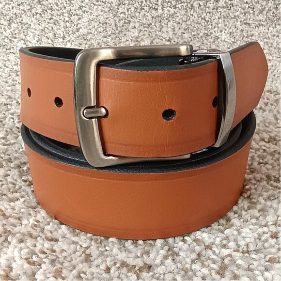 Dickies Leather Upper Belt Men’s Size 38-40 Cognac Brown Classic Casual Workwear - Picture 2 of 8